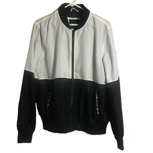 Guess black/white full zip colorblock jacket. Sz Medium